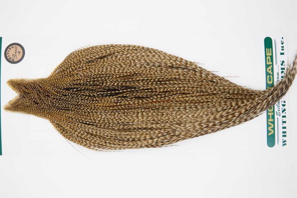 10925 Hebert Dry Fly Hackle Bronze Grade Rooster Cape Dun Grizzly Ties Size 10-22