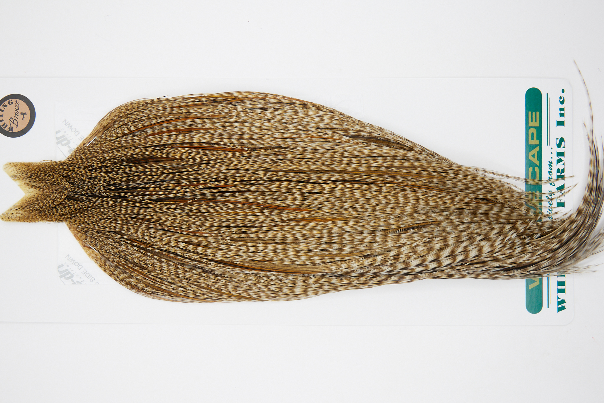 10926 Hebert Dry Fly Hackle Bronze Grade Rooster Cape Dun Grizzly Ties Size 10-24