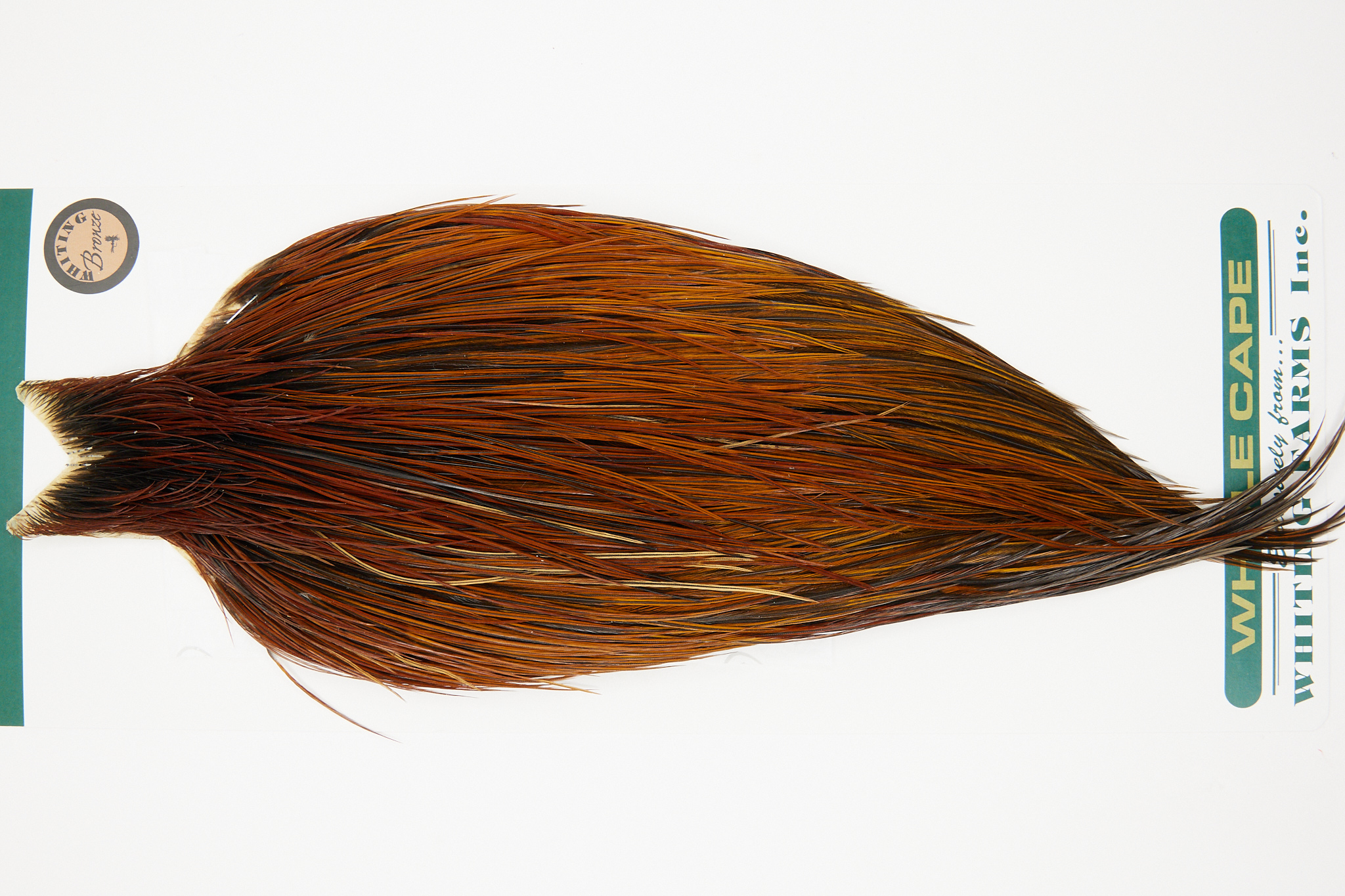 10927 Hebert Dry Fly Hackle Bronze Grade Rooster Cape Medium Brown Ties Size 10-22