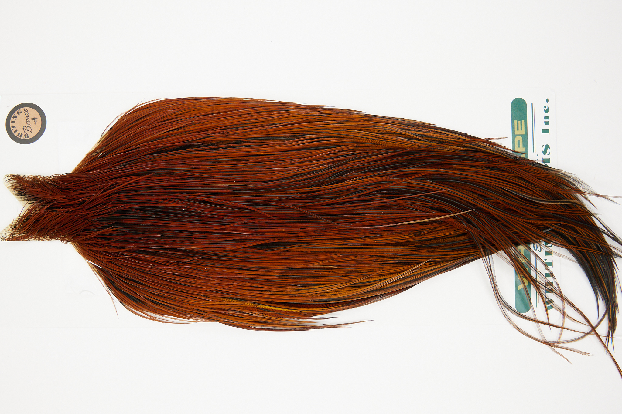 10931 Hebert Dry Fly Hackle Bronze Grade Rooster Cape Medium Brown Ties Size 8-22