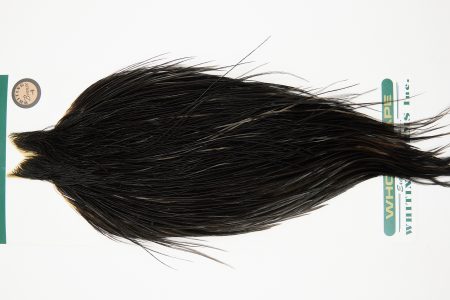 10933 Hebert Dry Fly Hackle Bronze Grade Rooster Cape Black Ties Size 10-24