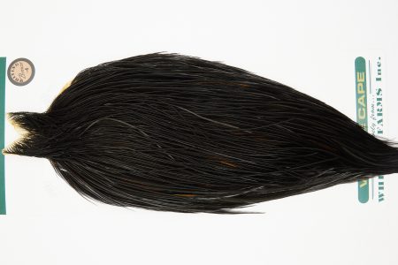 10937 Hebert Dry Fly Hackle Bronze Grade Rooster Cape Black Ties Size 8-22