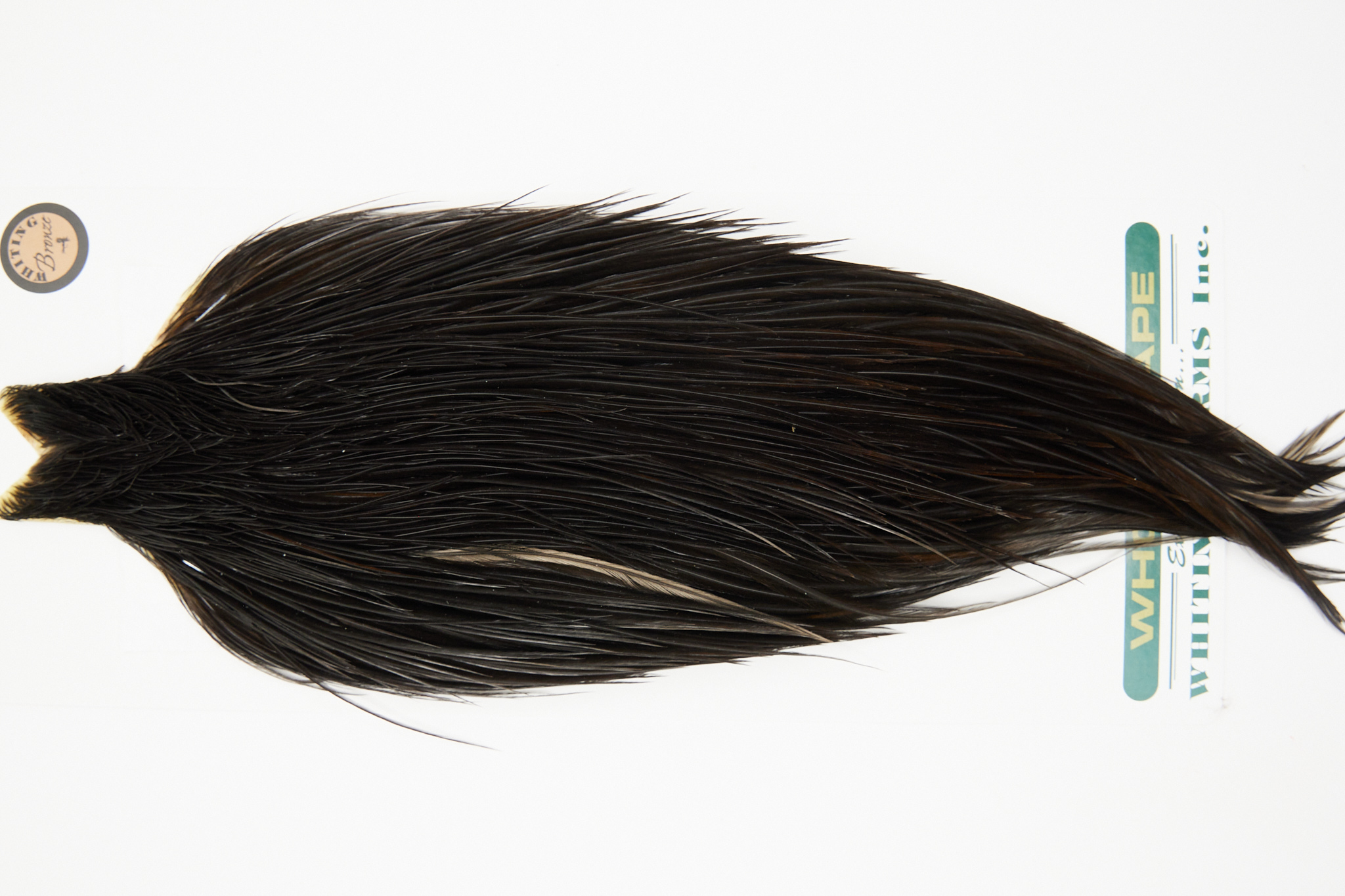 10938 Hebert Dry Fly Hackle Bronze Grade Rooster Cape Black Ties Size 10-20