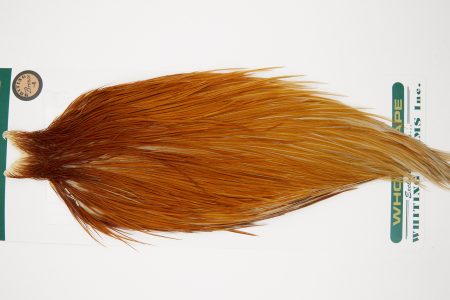 10939 Hebert Dry Fly Hackle Bronze Grade Rooster Cape Medium Ginger Ties Size 8-22