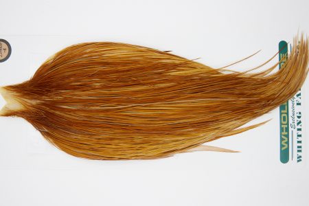 10940 Hebert Dry Fly Hackle Bronze Grade Rooster Cape Medium Ginger Ties Size 8-20