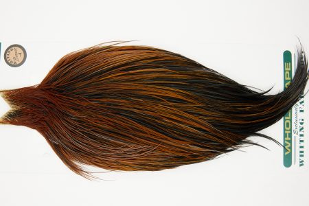 10943 Hebert Dry Fly Hackle Bronze Grade Rooster Cape Furnace Ties Size 10-24