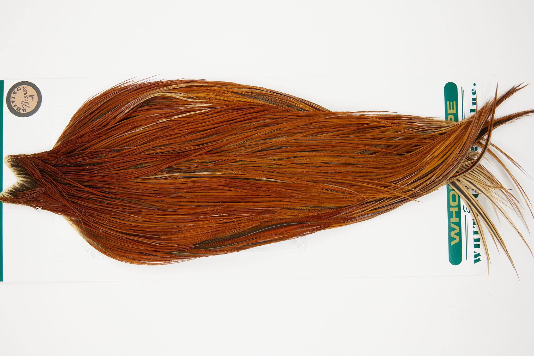 10950 Hebert Dry Fly Hackle Bronze Grade Rooster Cape Light Brown Ties Size 10-20