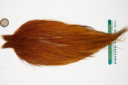 10955 Hebert Dry Fly Hackle Bronze Grade Rooster Cape Light Brown Ties Size 8-22