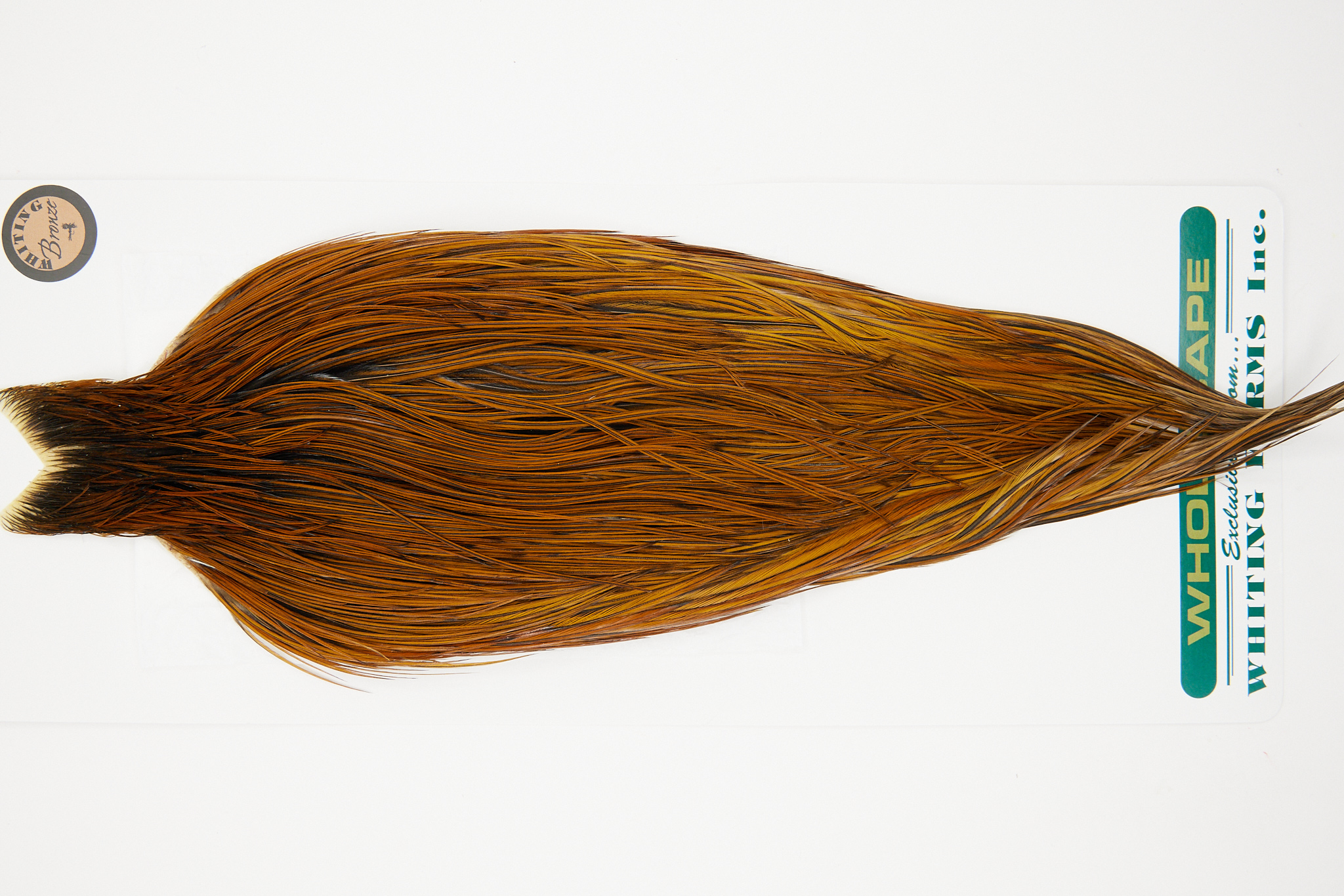 10958 Hebert Dry Fly Hackle Bronze Grade Rooster Cape Light Brown Ties Size 10-22