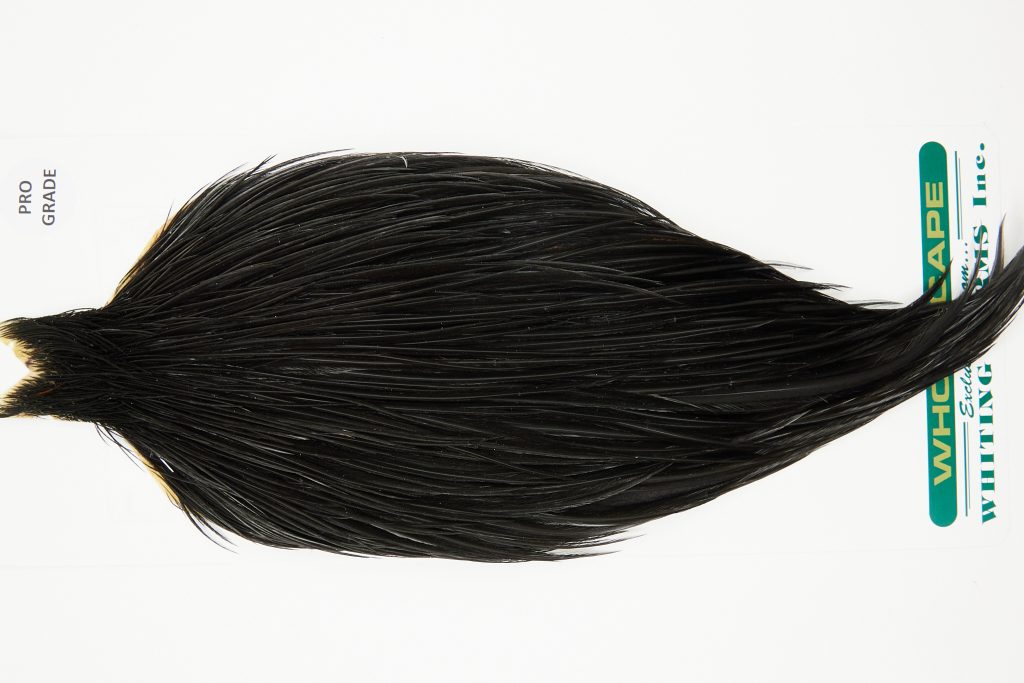 10960 Hebert Dry Fly Hackle Pro Grade Rooster Cape Black Ties Size 8-20