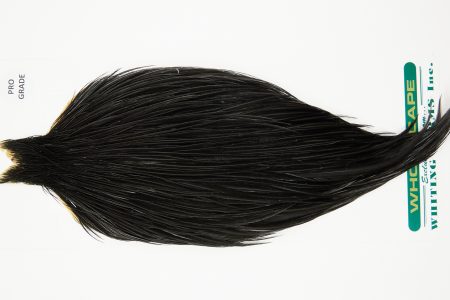 10960 Hebert Dry Fly Hackle Pro Grade Rooster Cape Black Ties Size 8-20