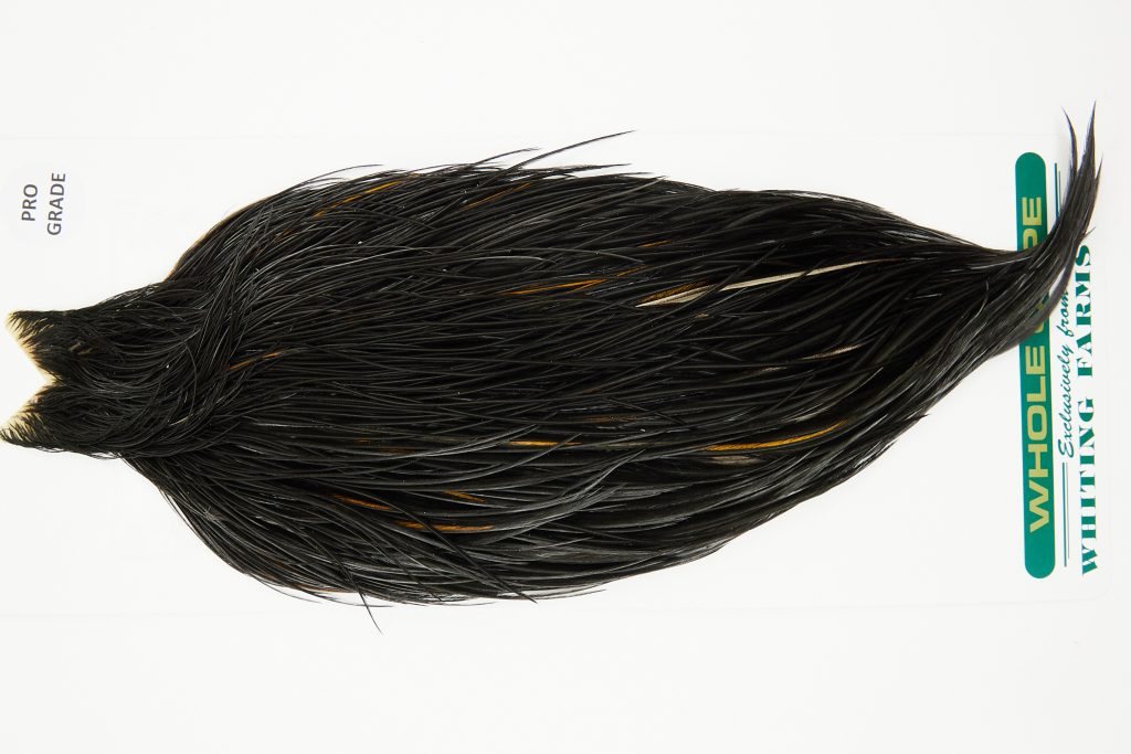 10961 Hebert Dry Fly Hackle Pro Grade Rooster Cape Black Ties Size 10-20