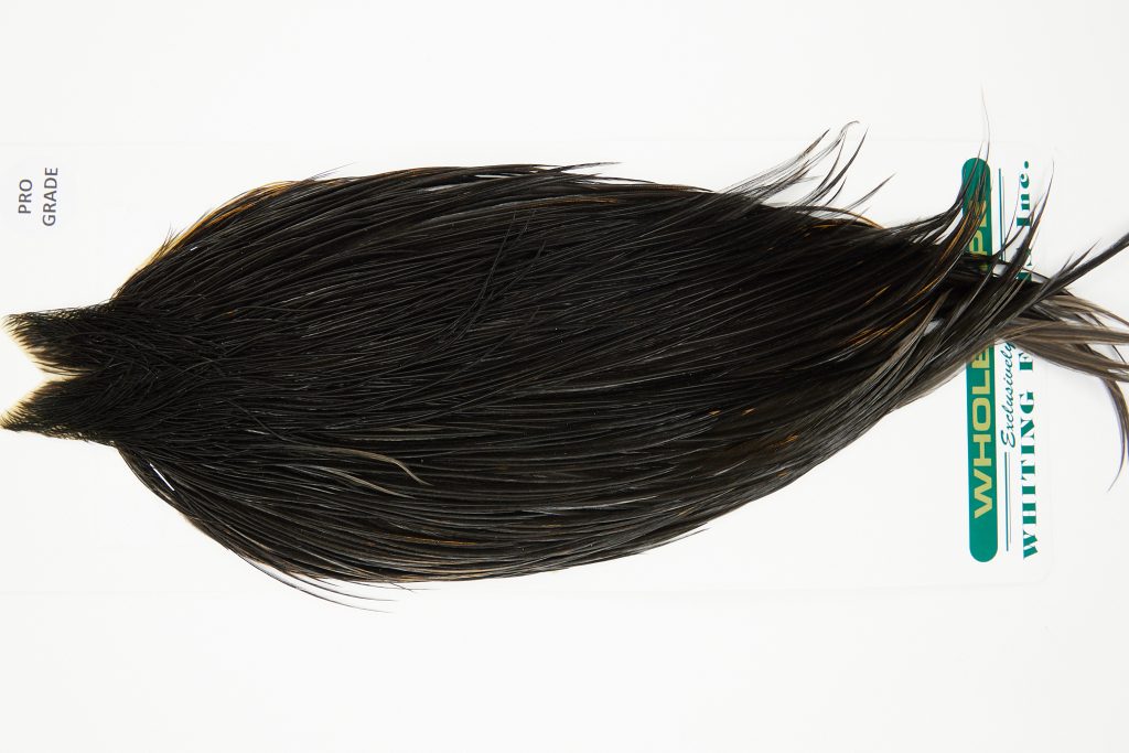 10962 Hebert Dry Fly Hackle Pro Grade Rooster Cape Black Ties Size 8-18