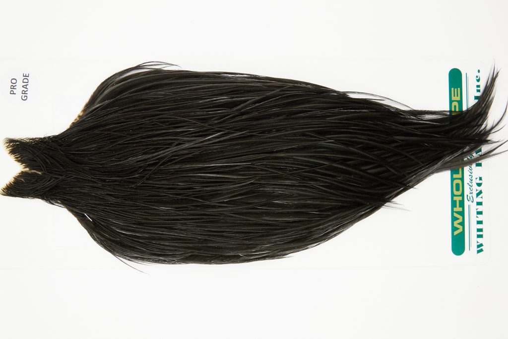 10964 Hebert Dry Fly Hackle Pro Grade Rooster Cape Black Ties Size 8-22