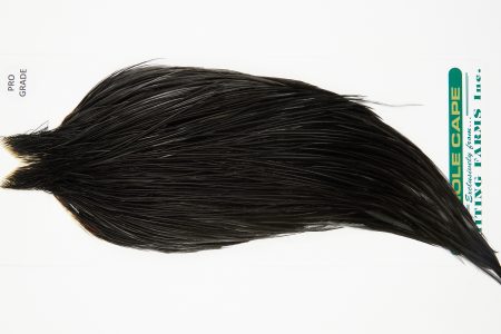 10970 Hebert Dry Fly Hackle Pro Grade Rooster Cape Black Ties Size 8-20