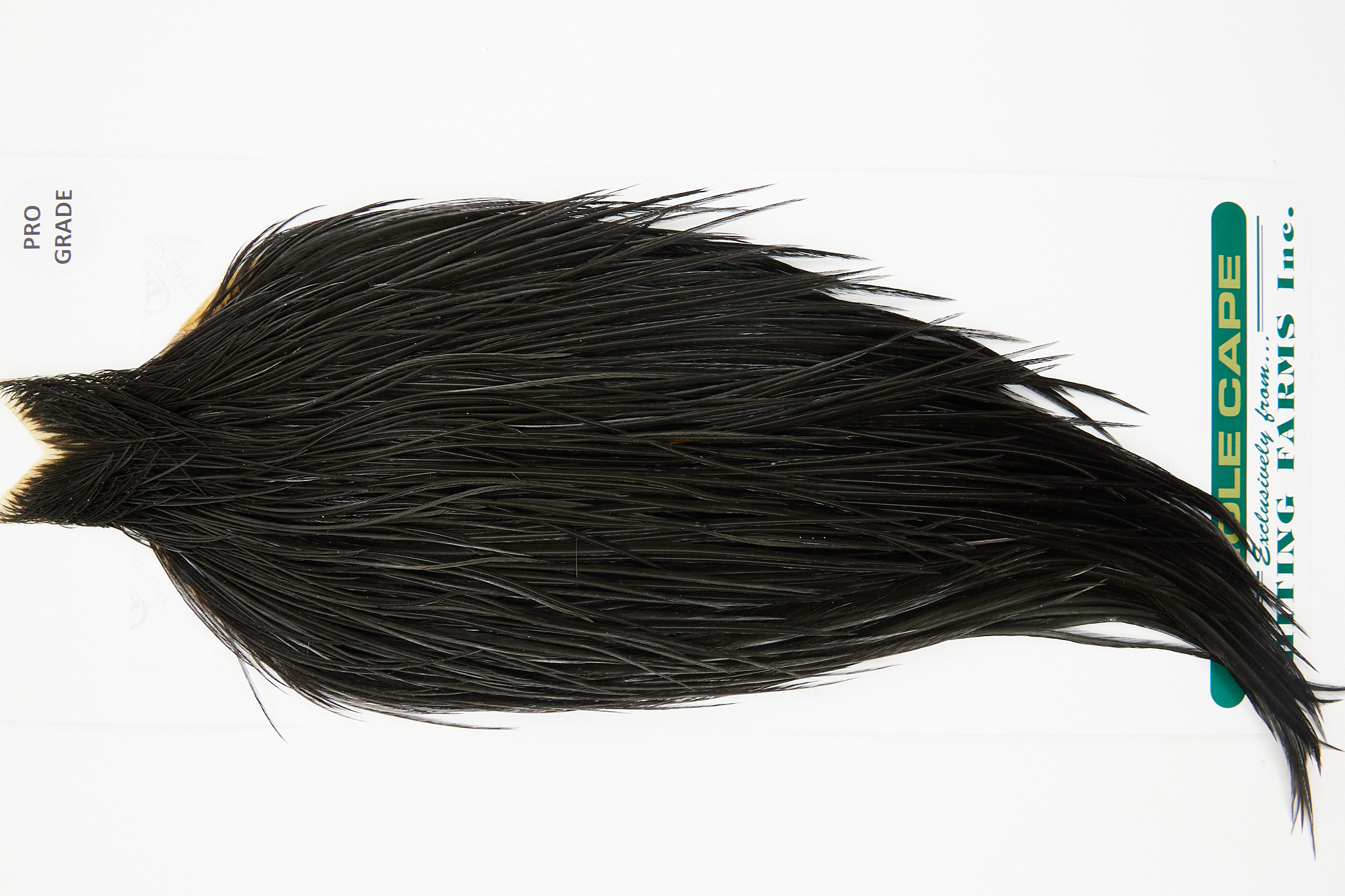 10973 Hebert Dry Fly Hackle Pro Grade Rooster Cape Black Ties Size 10-20