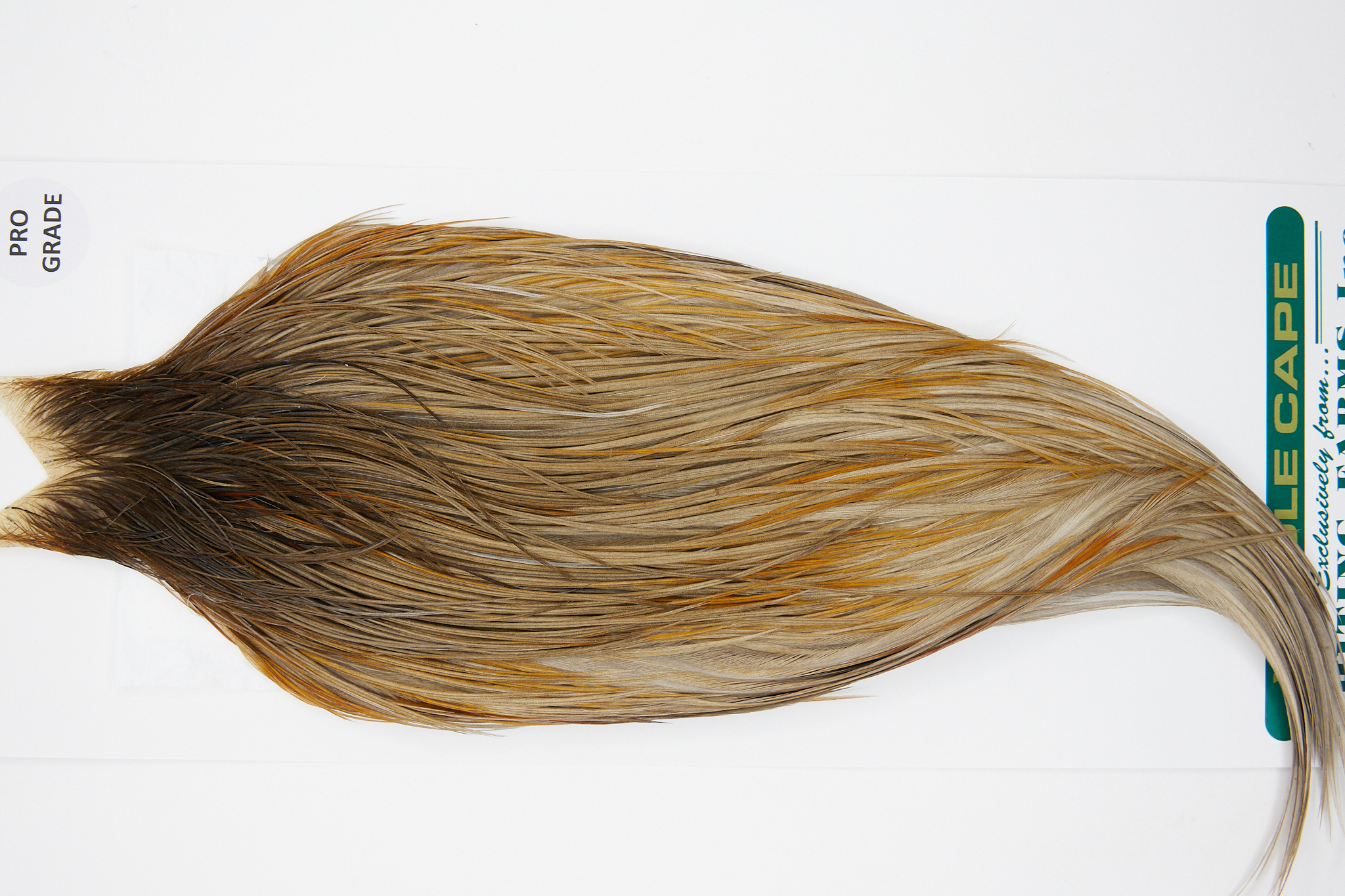 10975 Hebert Dry Fly Hackle Pro Grade Rooster Cape Brown Grey Dun Ties Size 8-22