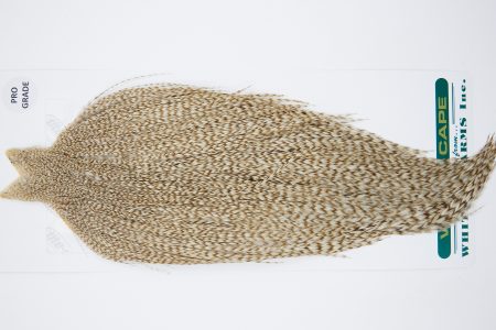 10976 Hebert Dry Fly Hackle Pro Grade Rooster Cape Dun Grizzly Ties Size 10-22