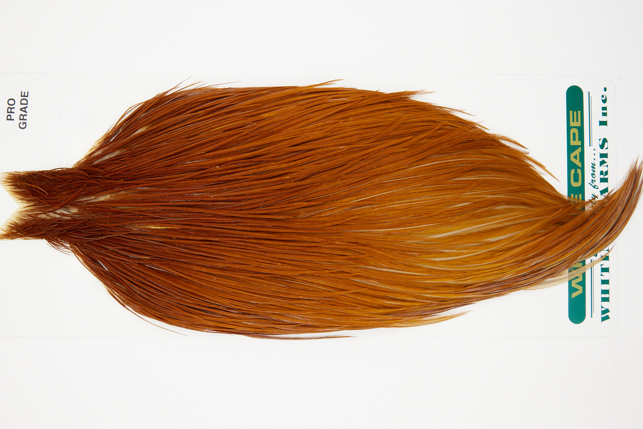 10989 Hebert Dry Fly Hackle Pro Grade Rooster Cape Light Brown Ties Size 10-22