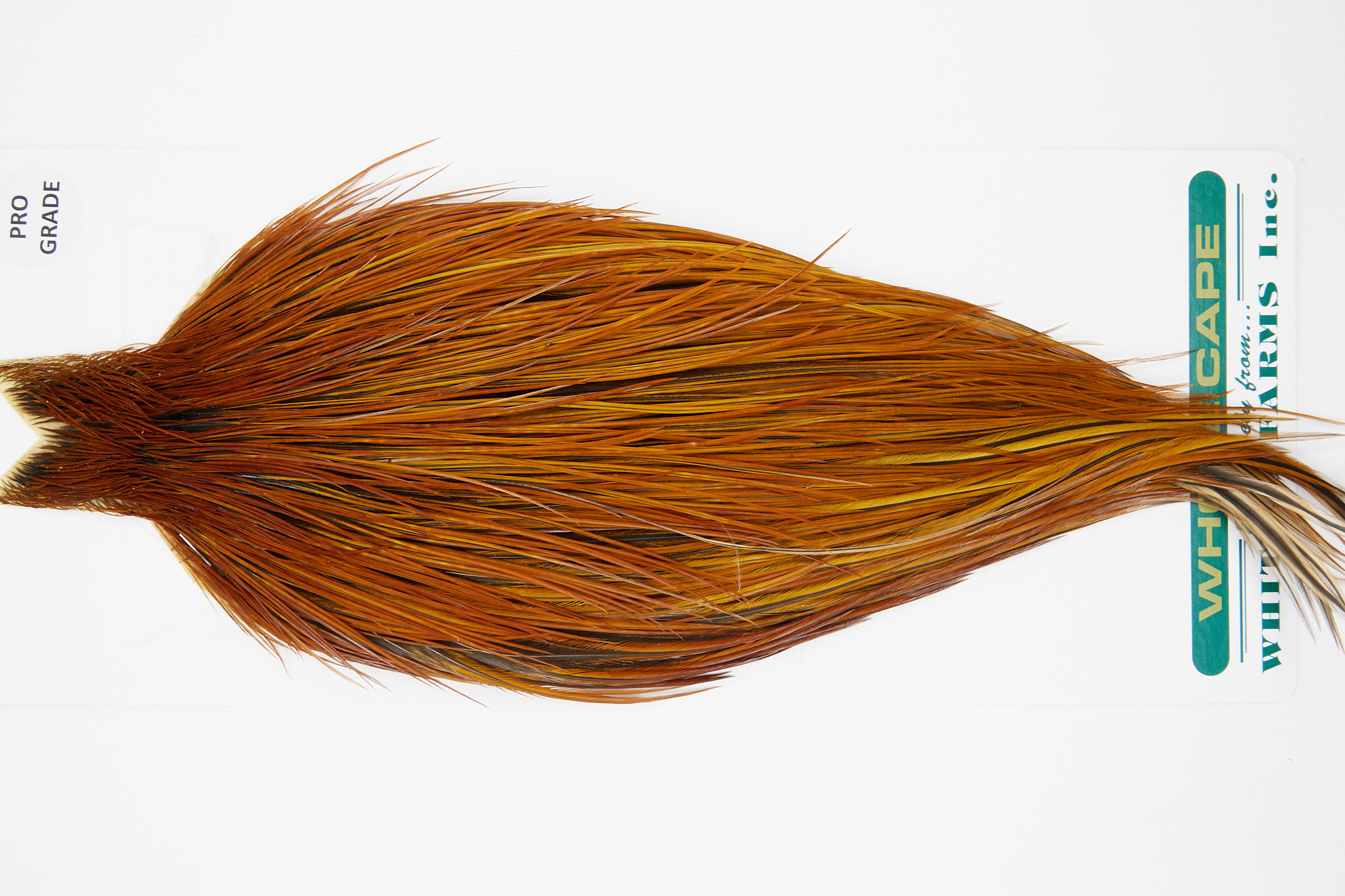 11019 Hebert Dry Fly Hackle Pro Grade Rooster Saddle Medium Brown Ties Size 10-22