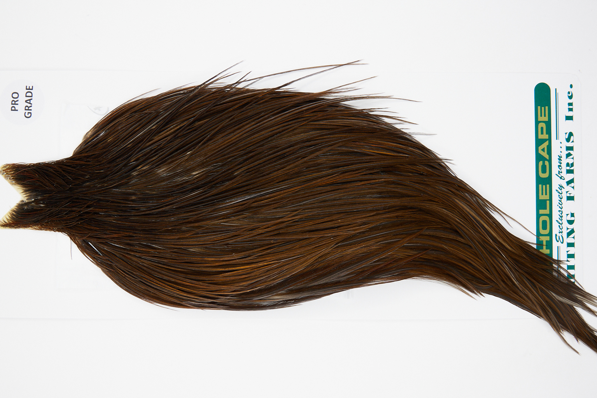 11021 Hebert Dry Fly Hackle Pro Grade Rooster Saddle Dark Brown Dun Ties Size 10-20