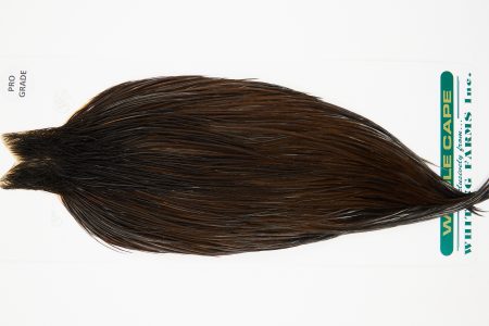 11022 Hebert Dry Fly Hackle Pro Grade Rooster Saddle Dark Brown Dun Ties Size 12-22