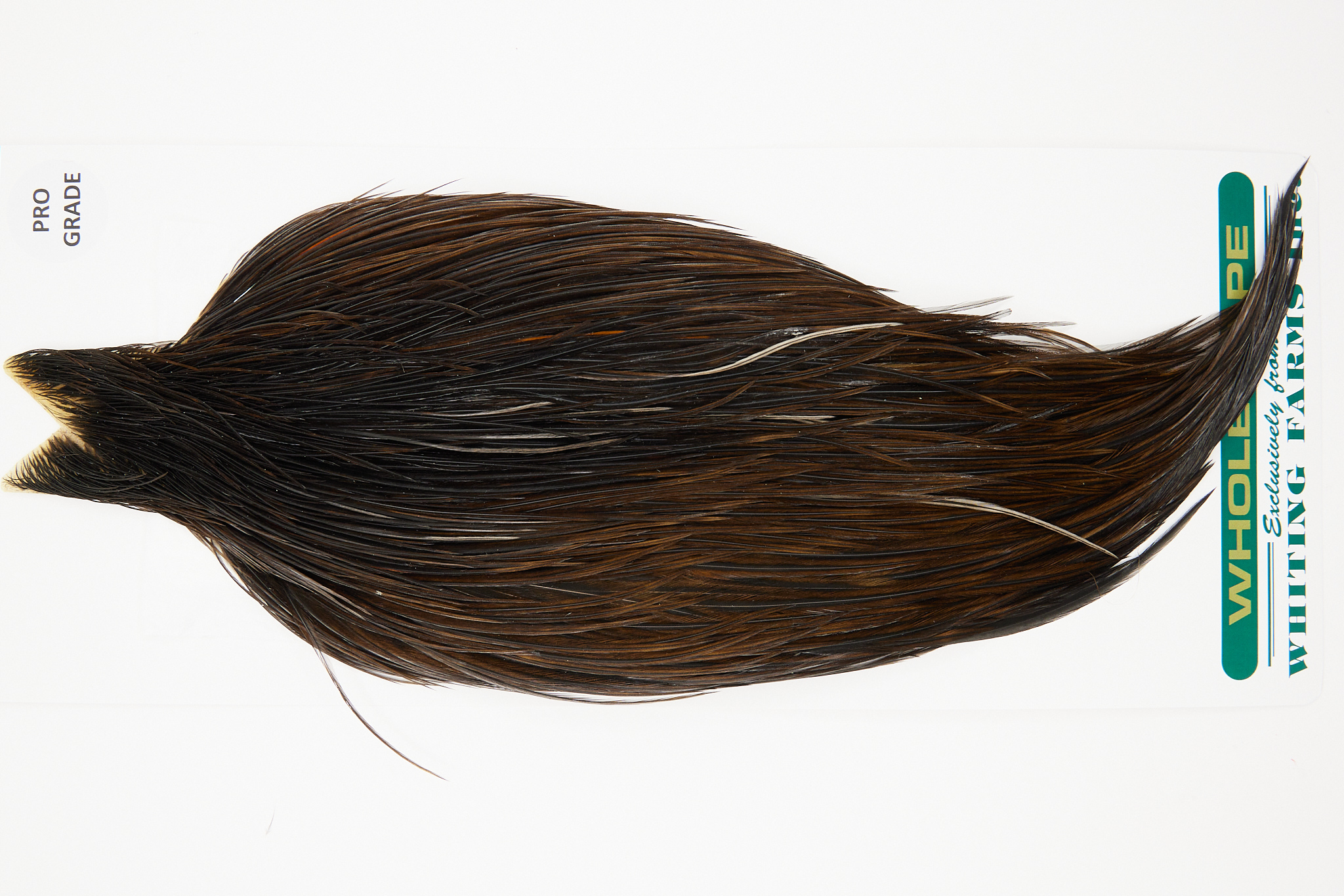 11025 Hebert Dry Fly Hackle Pro Grade Rooster Saddle Dark Brown Dun Ties Size 10-20