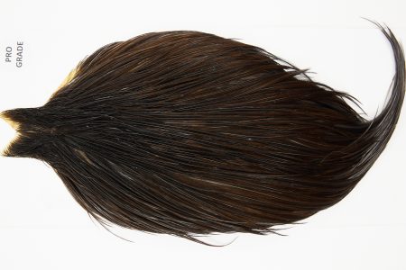11027 Hebert Dry Fly Hackle Pro Grade Rooster Saddle Dark Brown Dun Ties Size 8-20