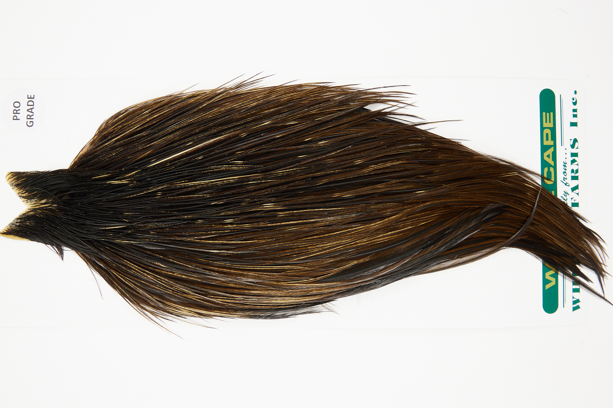 11028 Hebert Dry Fly Hackle Pro Grade Rooster Saddle Dark Brown Dun Ties Size 10-20