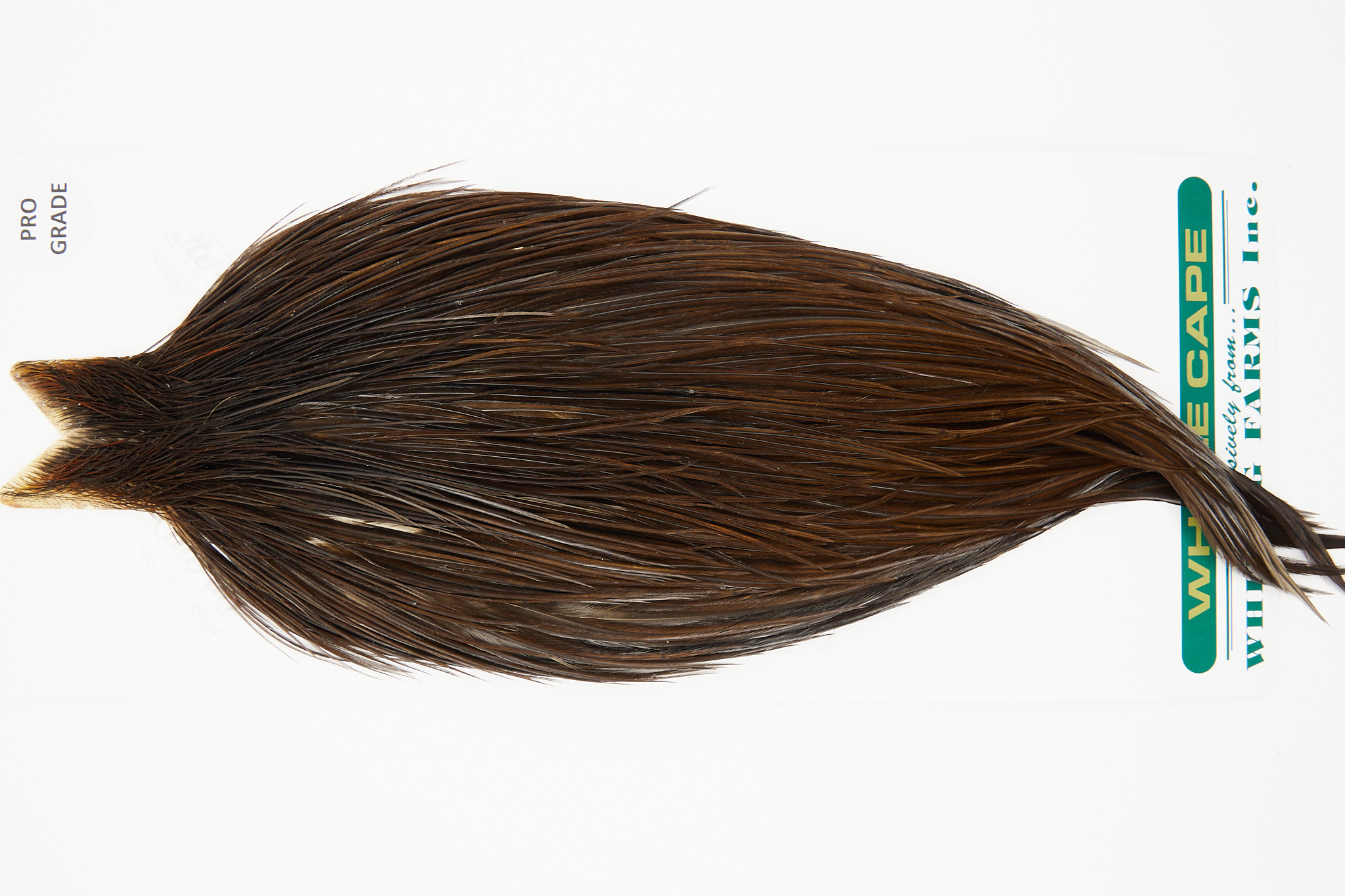 11029 Hebert Dry Fly Hackle Pro Grade Rooster Saddle Dark Brown Dun Ties Size 10-22