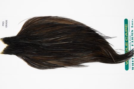 11034 Hebert Dry Fly Hackle Pro Grade Rooster Saddle Dark Brown Dun Ties Size 10-22