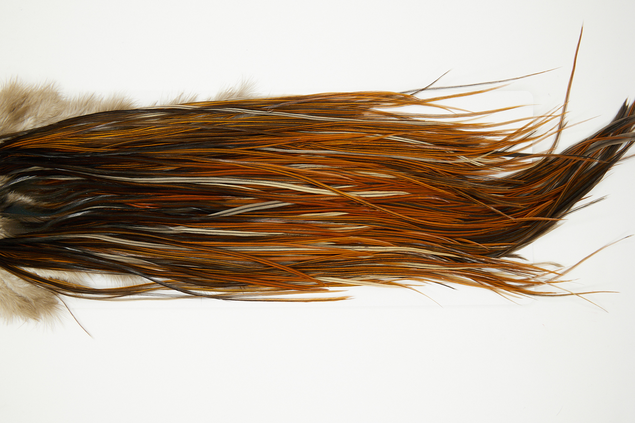 11064 Hebert Dry Fly Hackle Bronze Grade Rooster Saddle Furnace Ties Size 12-16