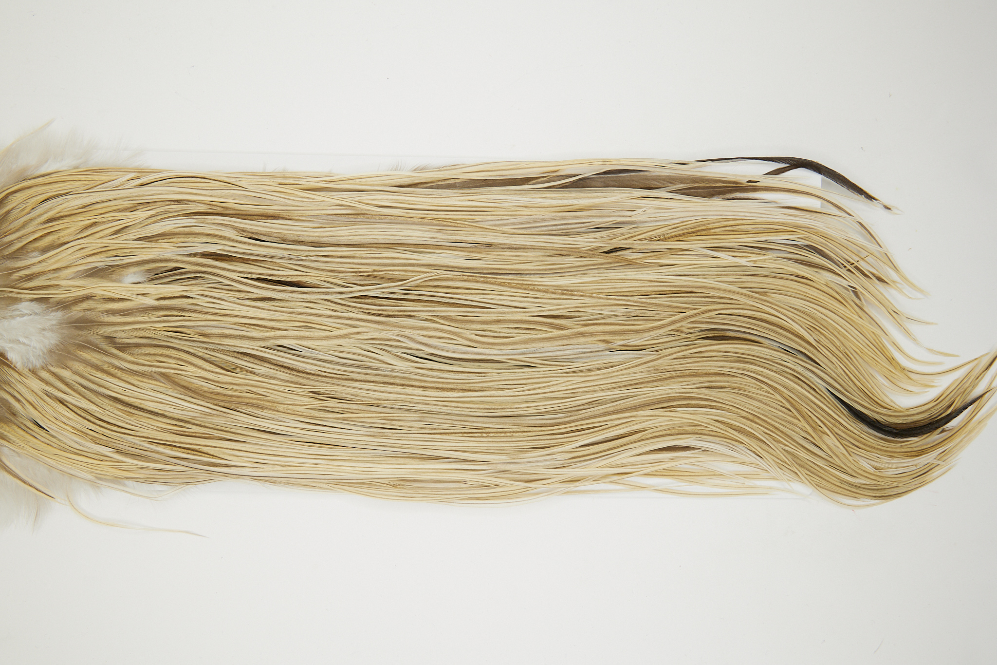 11065 Hebert Dry Fly Hackle Bronze Grade Rooster Saddle Light Ginger Ties Size 10-14