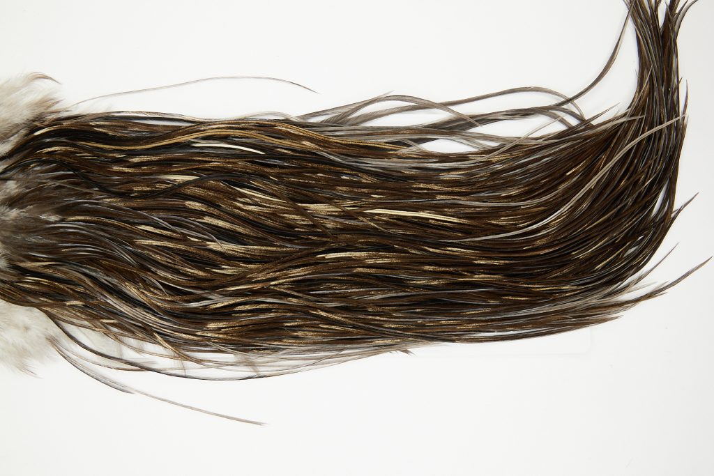 11066 Hebert Dry Fly Hackle Silver Grade Rooster Saddle Dun Badger Ties Size 12-14