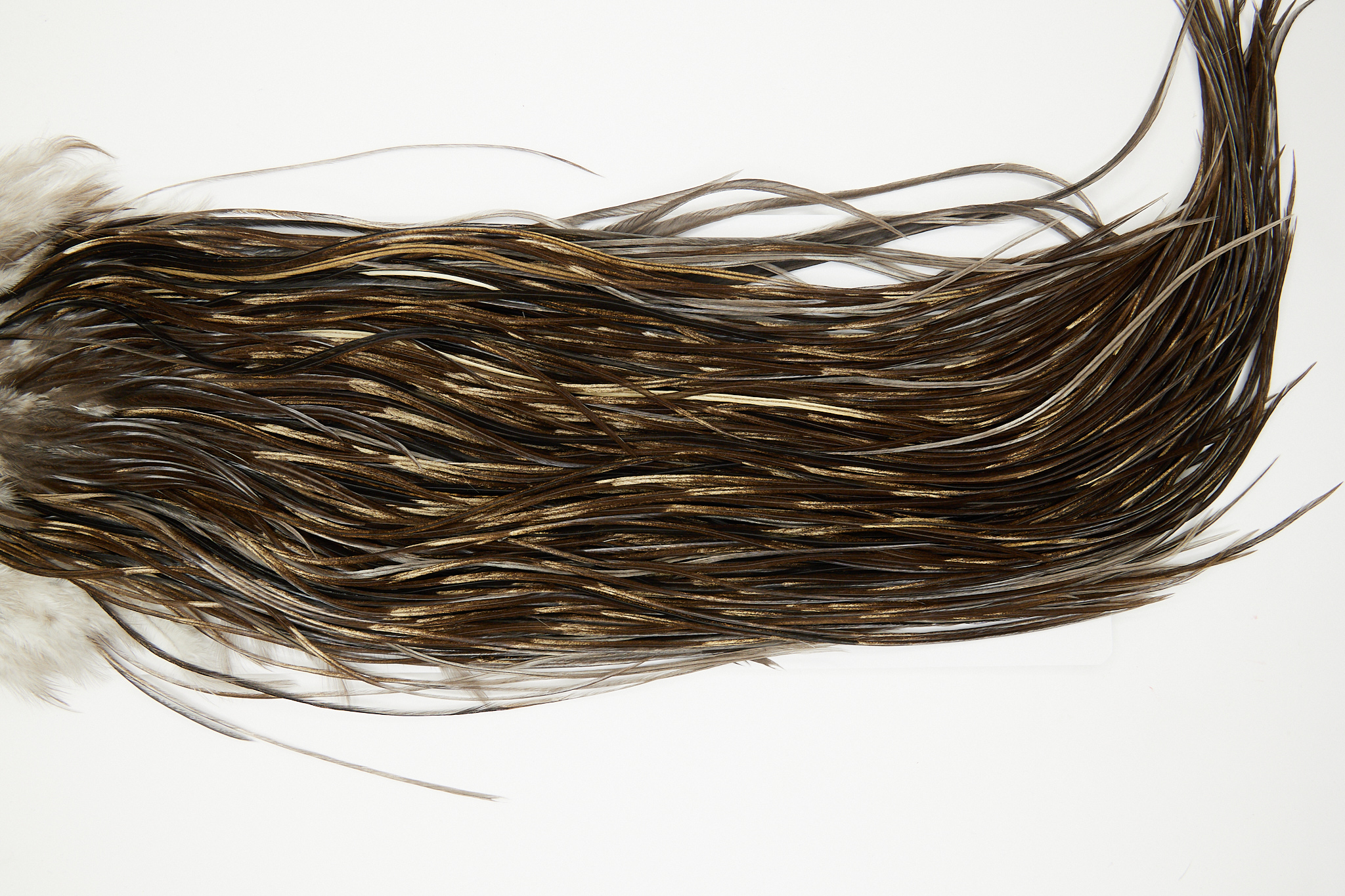 11066 Hebert Dry Fly Hackle Silver Grade Rooster Saddle Dun Badger Ties Size 12-14