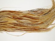 11068 Hebert Dry Fly Hackle Gold Grade Rooster Saddle Medium Barred Ginger Ties Size 12-14