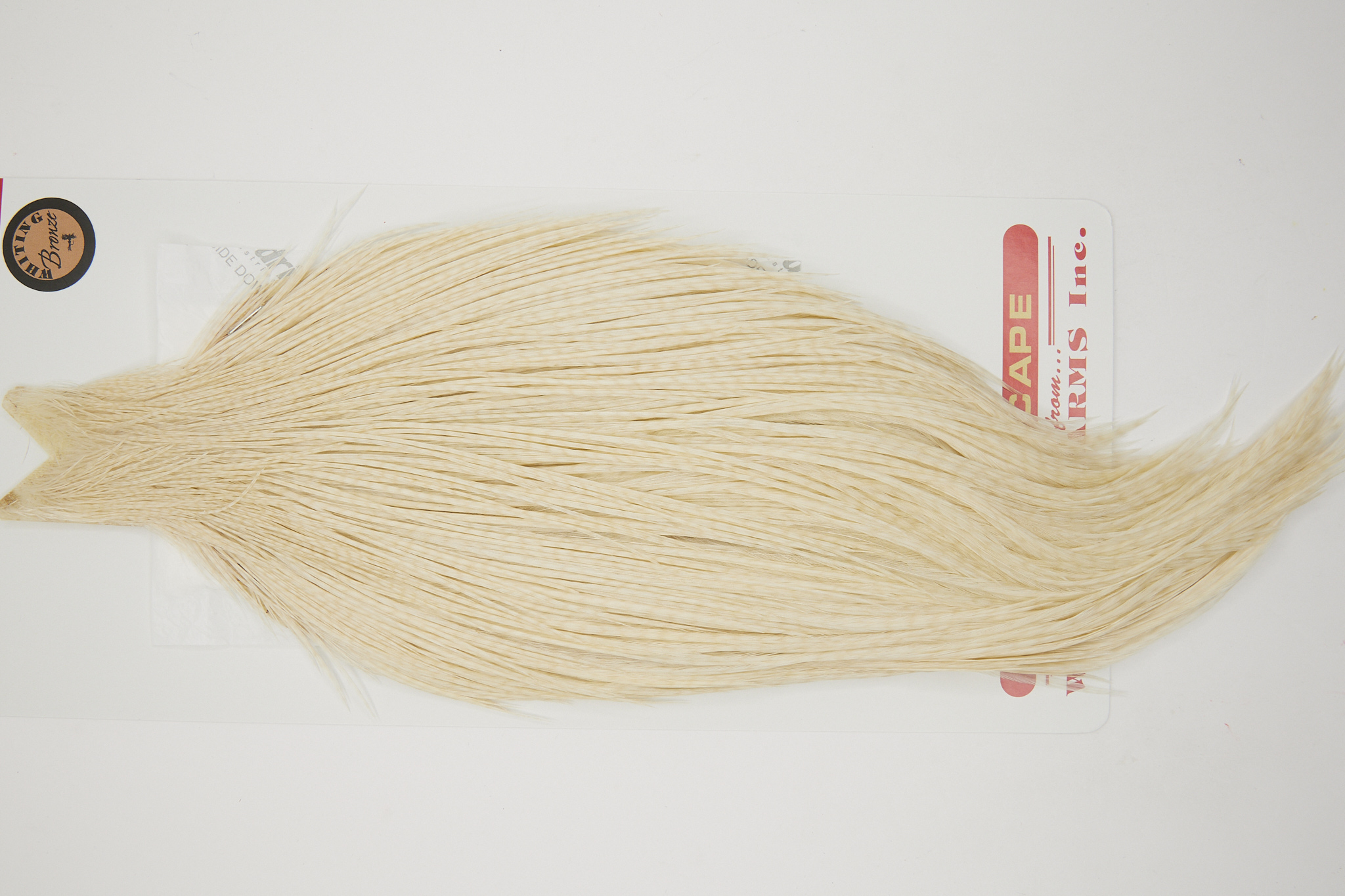 11073 Whiting Dry Fly Hackle Bronze Grade Rooster Cape White Ties Size 8-22