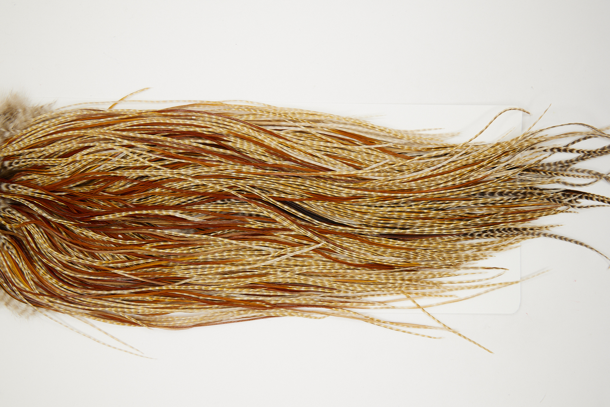 11080 Whiting Wet Fly Hackle Bronze Grade Midge Saddle Barred Medium Ginger Ties Size 14-18