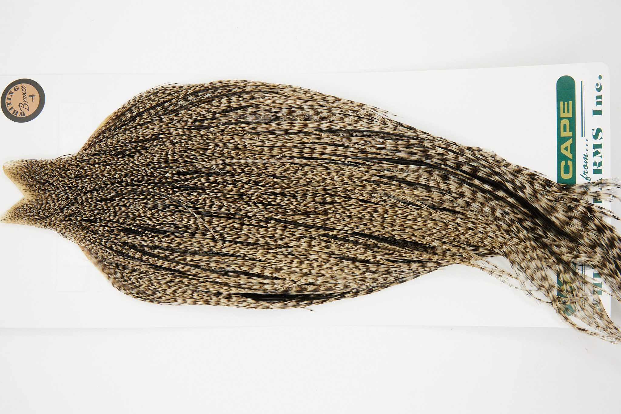 10947a Hebert Dry Fly Hackle Bronze Grade Rooster Cape Grizzly Variant Ties Size 8-20