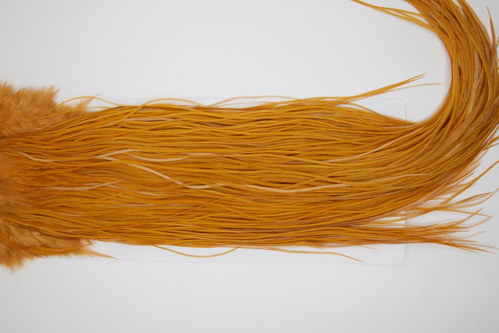 11176 Whiting Dry Fly Hackle Gold Grade Rooster Saddle Golden Brown Ties Size 12-16