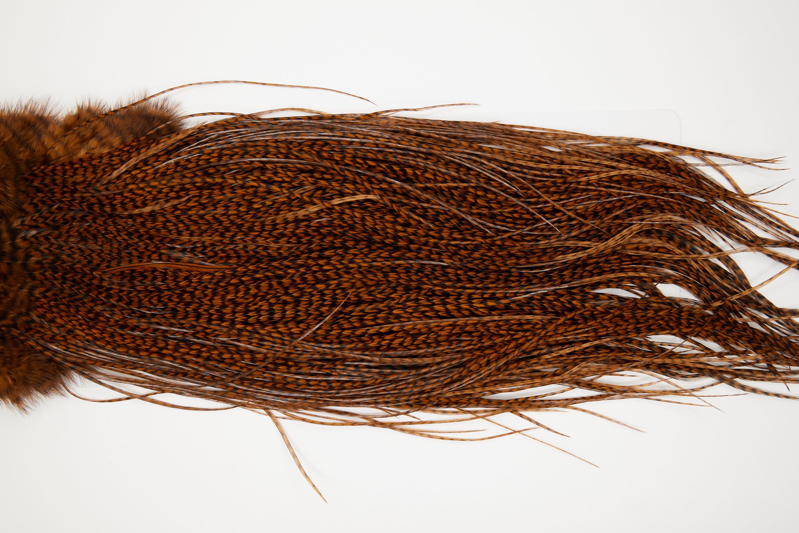 11190 Whiting Dry Fly Hackle Silver Grade Rooster Saddle Grizzly Brown Ties Size 16-18