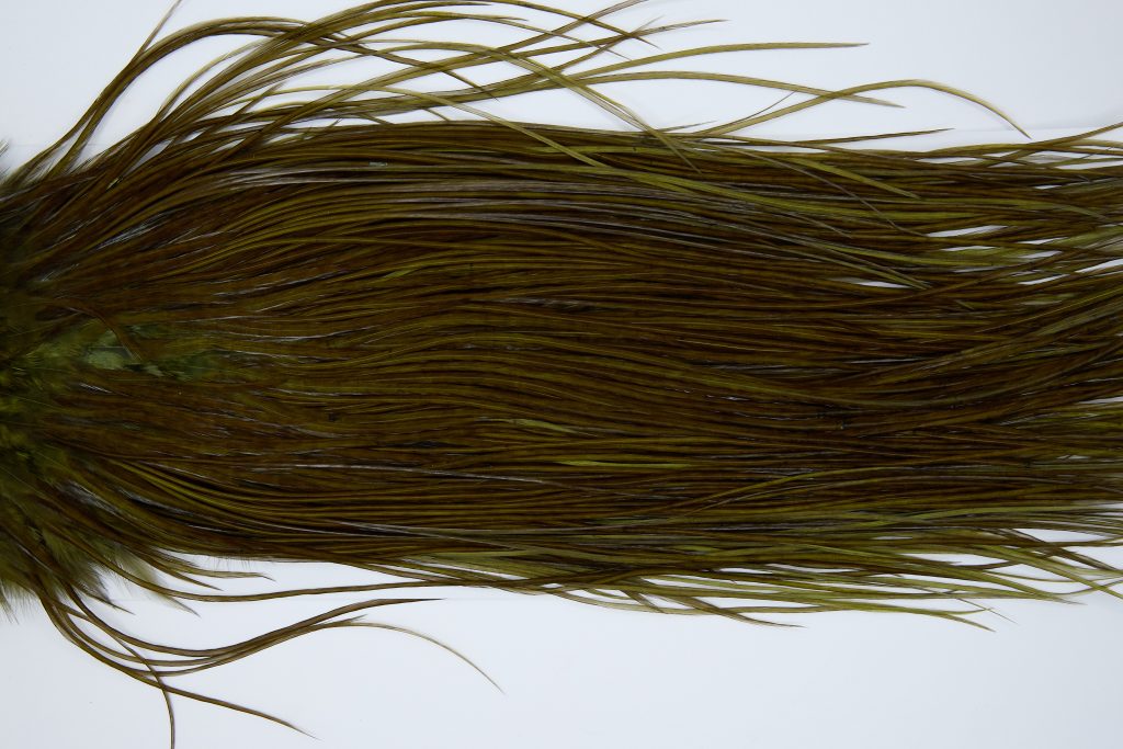 11199 Whiting Dry Fly Hackle Bronze Grade Rooster Saddle Dark Olive Ties Size 14-18