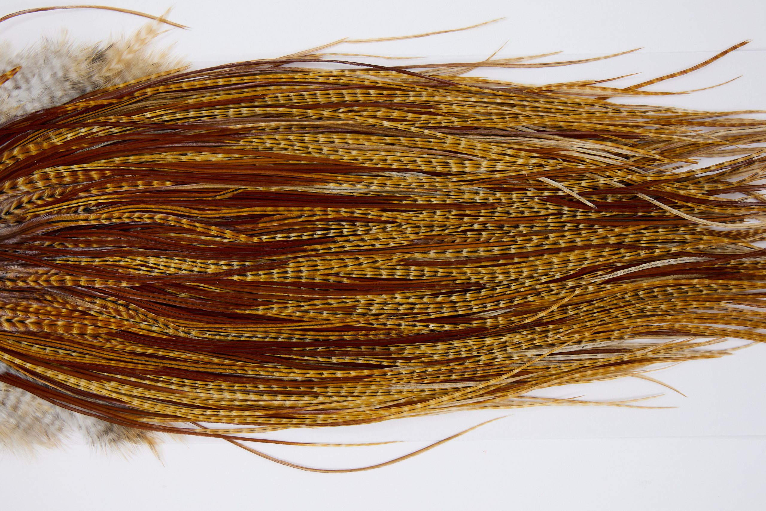 11226 Whiting Dry Fly Hackle Pro Grade Rooster Saddle Dark Barred Ginger Ties Size 16-18
