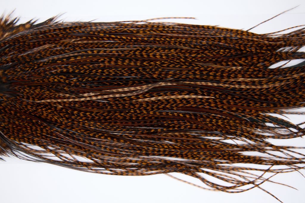 11233 Whiting Dry Fly Hackle Pro Grade Rooster Saddle Grizzly Brown Ties Size 16-20