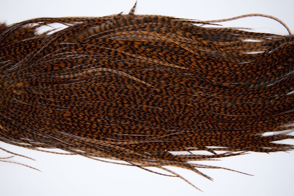 11234 Whiting Dry Fly Hackle Pro Grade Rooster Saddle Grizzly Brown Ties Size 12-14