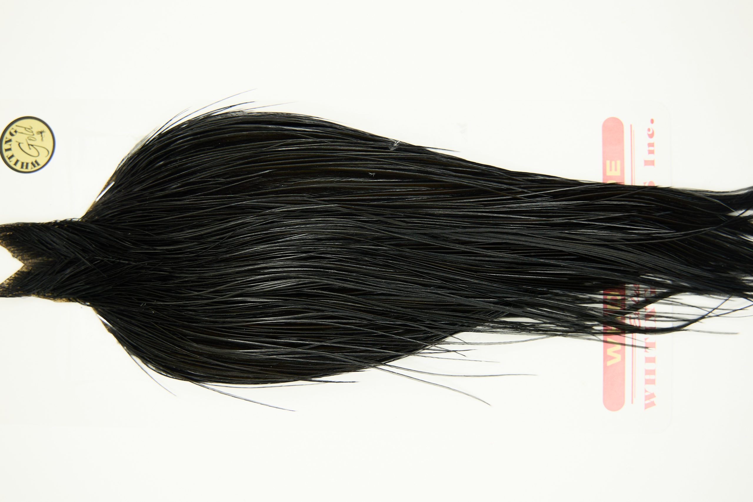 11256 Whiting Dry Fly Hackle Gold Grade Rooster Cape Black Ties Size 10-24