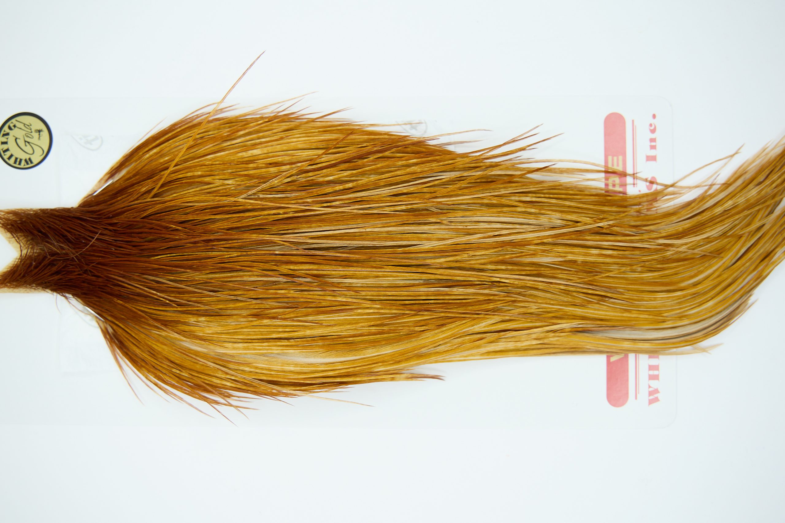 11263 Whiting Dry Fly Hackle Gold Grade Rooster Cape Medium Ginger Ties Size 10-26