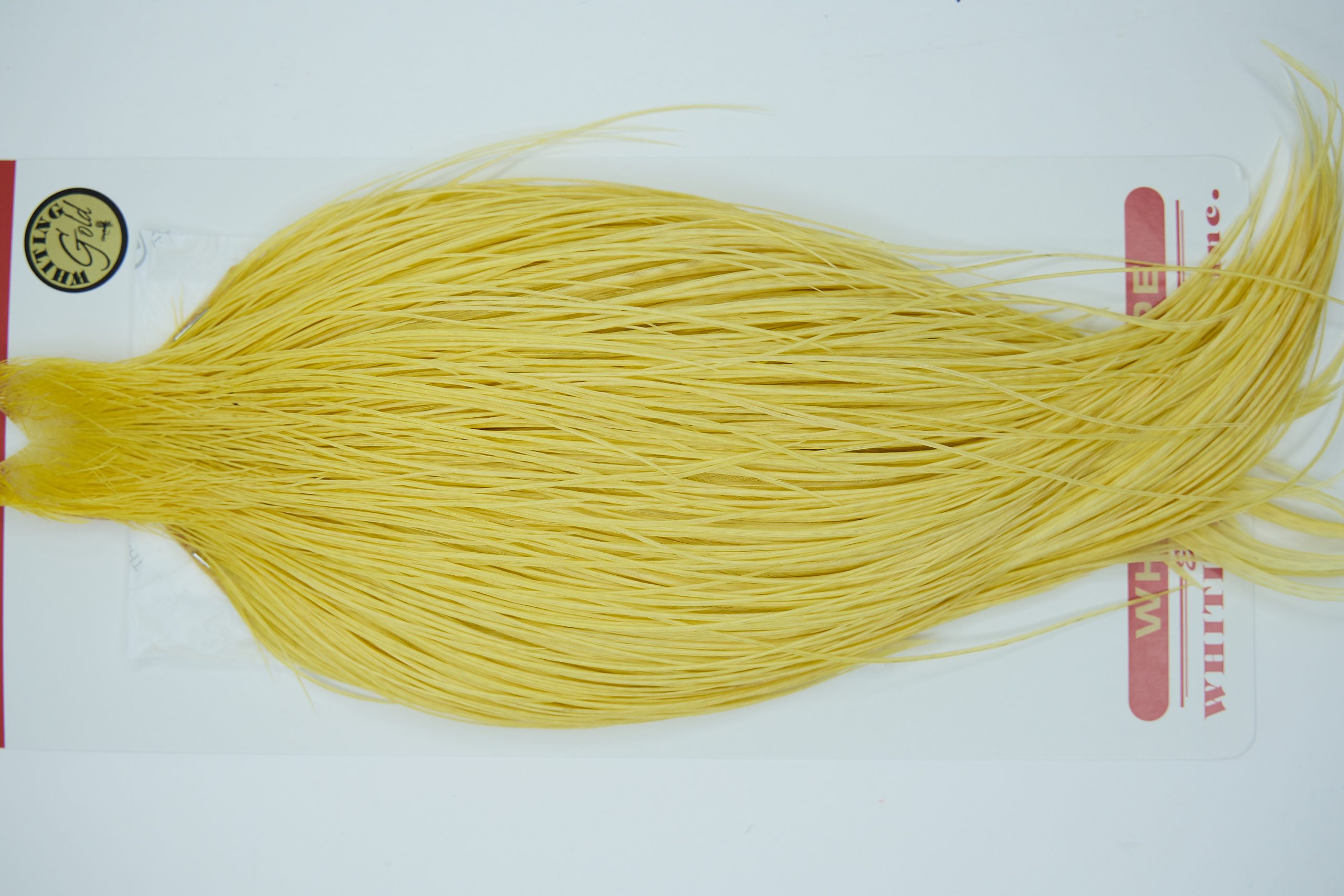 11269 Whiting Dry Fly Hackle Gold Grade Rooster Cape Pale Yellow Ties Size 8-26