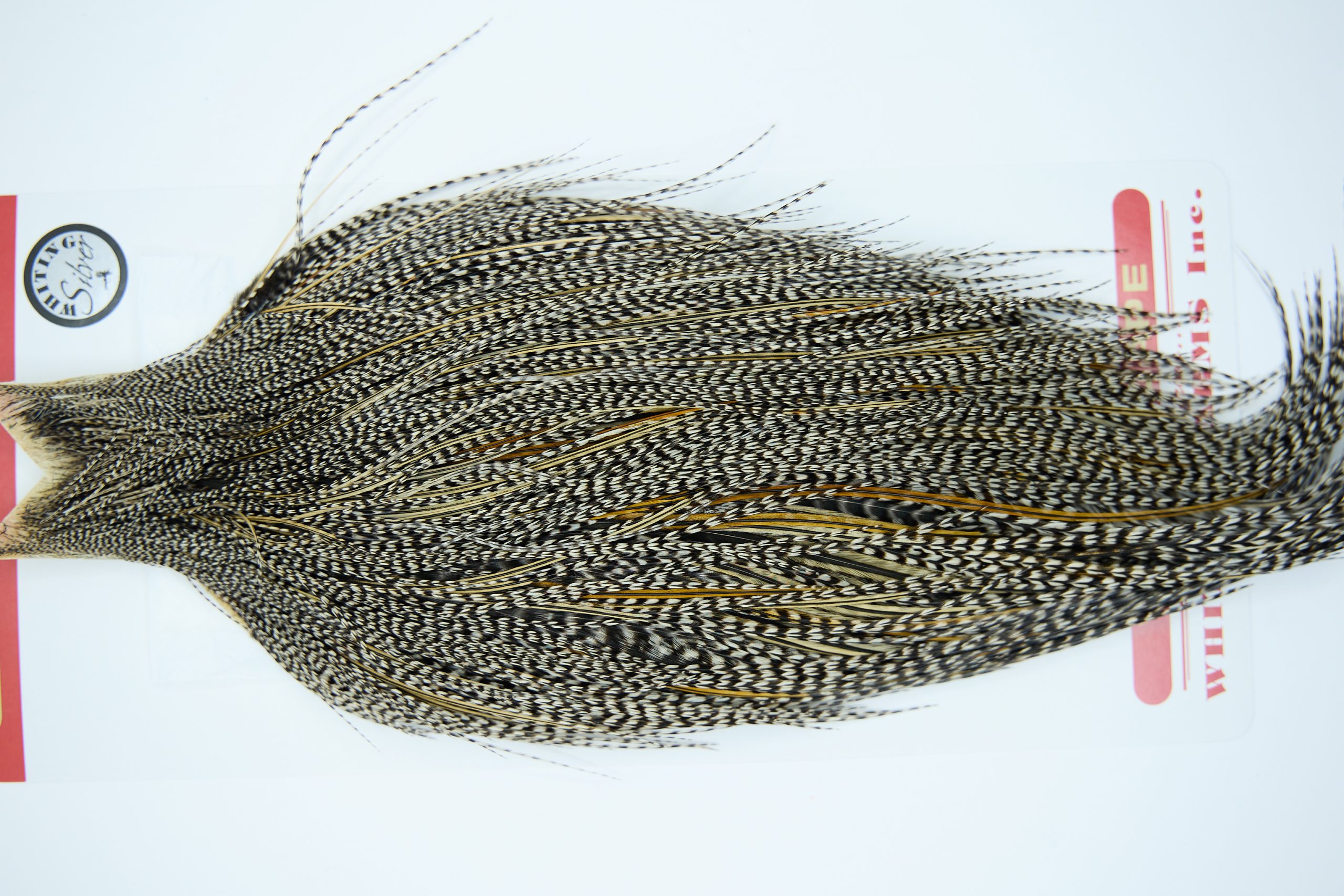 11278 Whiting Dry Fly Hackle Silver Grade Rooster Cape Grizzly Variant Ties Size 8-26