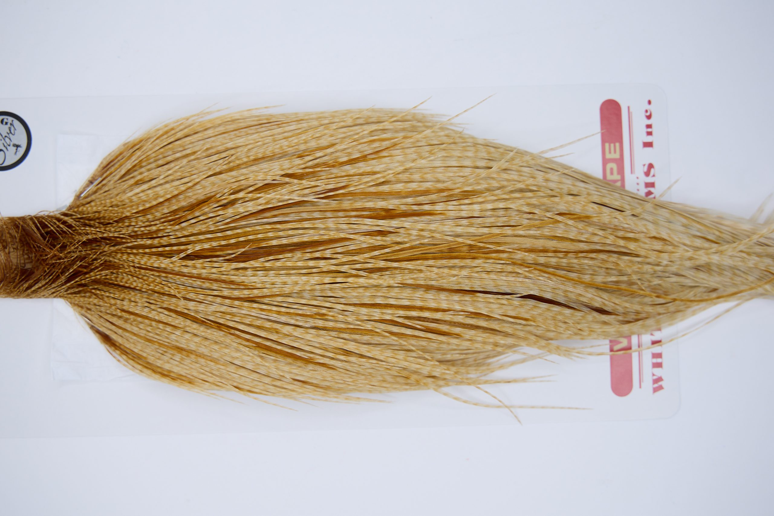 11279 Whiting Dry Fly Hackle Silver Grade Rooster Cape Barred Medium Ginger Ties Size 10-26